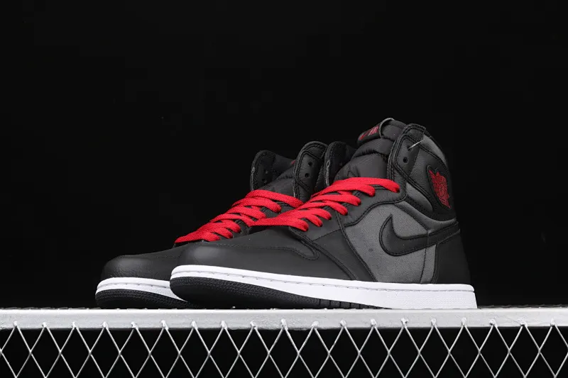 All categories Air Jordan Jordan series basketball shoes Air Jordan 1 High Air Jordan 1 High OG "Black Satin" AJ1 Joe 1 black gray red silk 555088-060